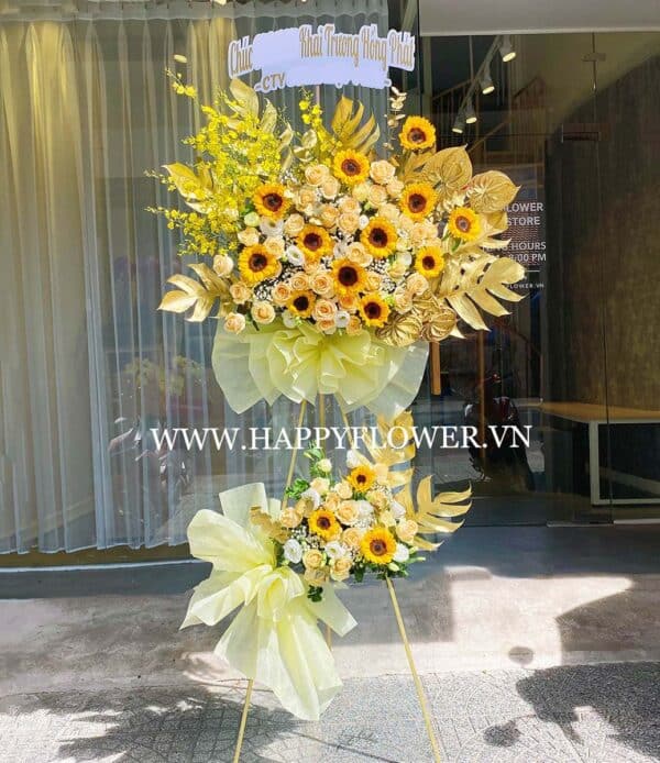 KỆ HOA SUNFLOWER MIX GOLD LEAF SUPER